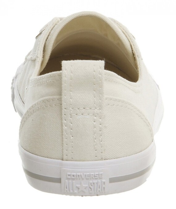white ballet lace slip trainers