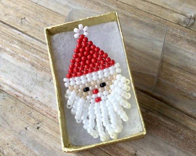 Santa Claus Earrings Cosplay Brooch Pin Pendant Christmas Tree Ornament Ethnic Nationality Drop Hypo Silver Gold Seed Bead Xmas Jewelry Gift