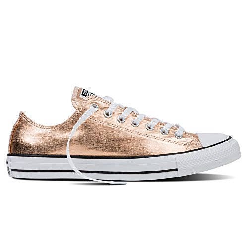 Rose Gold Converse Low Top Blush Copper Metallic w/ Crystal Wedding Chuck Taylor Rhinestone All Star Sneakers Shoes