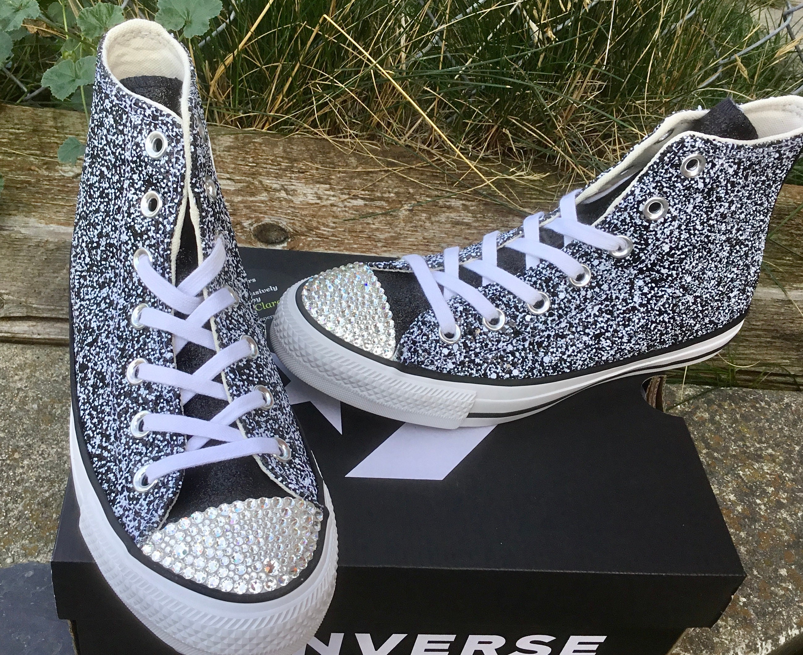 black sparkle chucks