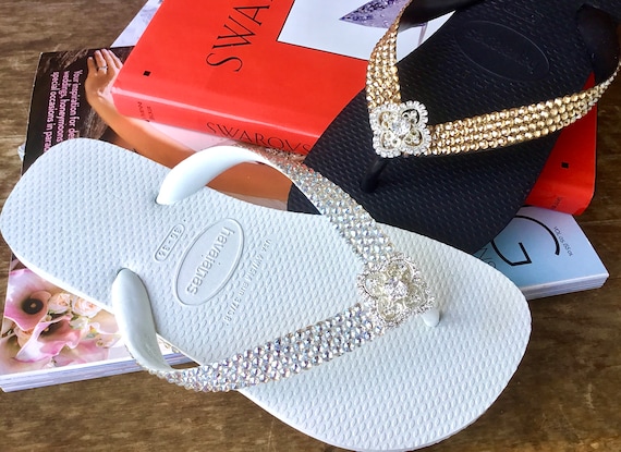 swarovski crystal flip flops