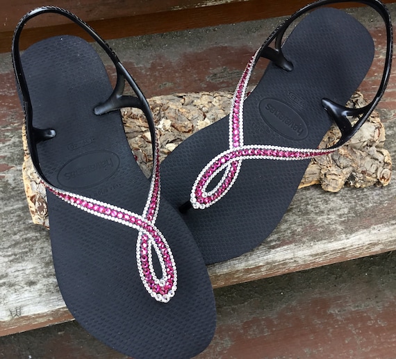 ladies black havaianas flip flops
