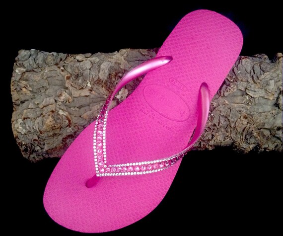 pink rhinestone flip flops