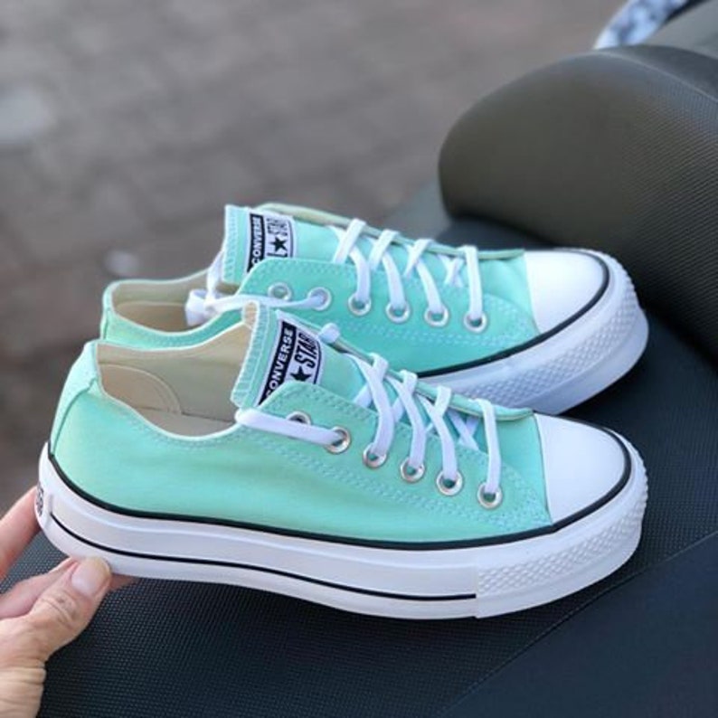 mint green converse platform