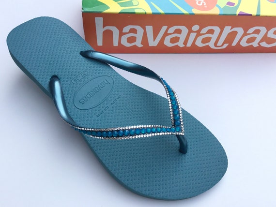 havaianas slim mineral blue