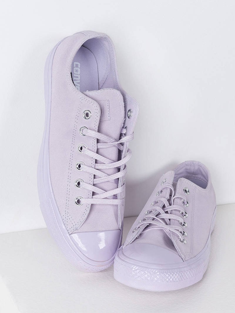 purple leather converse