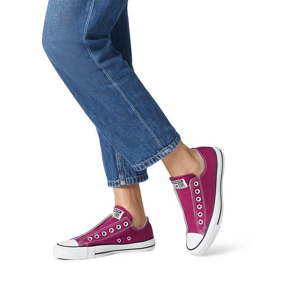 maroon converse slip ons
