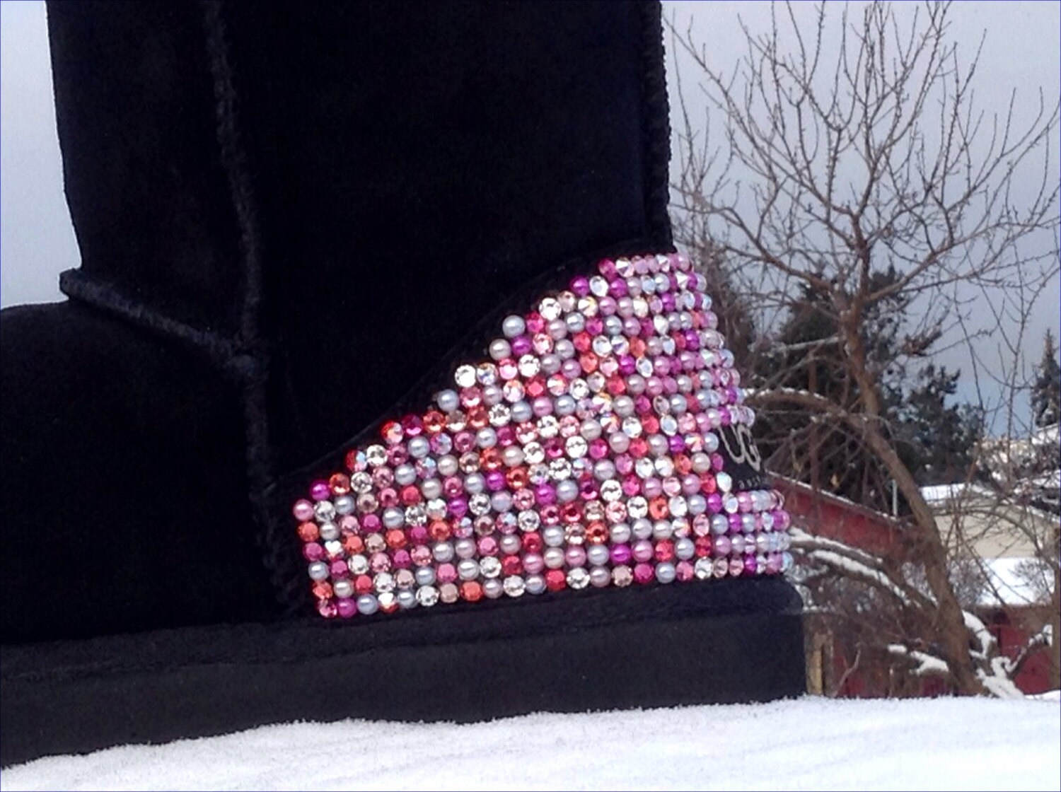 rhinestone tall boots