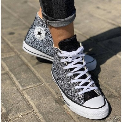 black sparkle chucks
