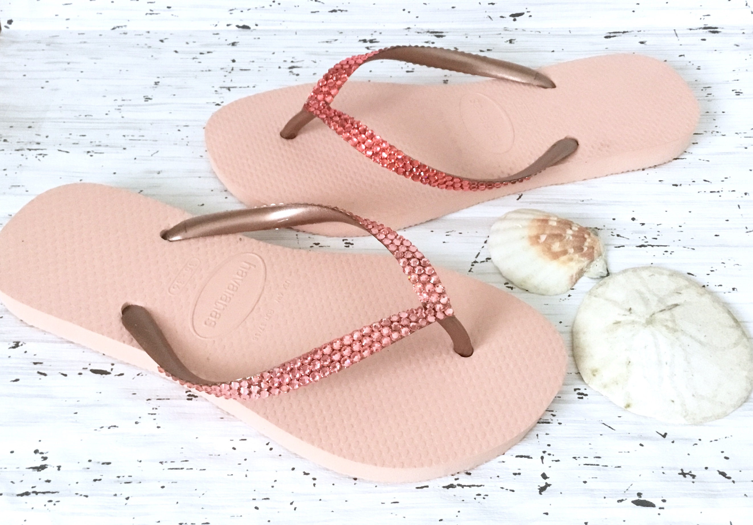 pink flip flops with bling