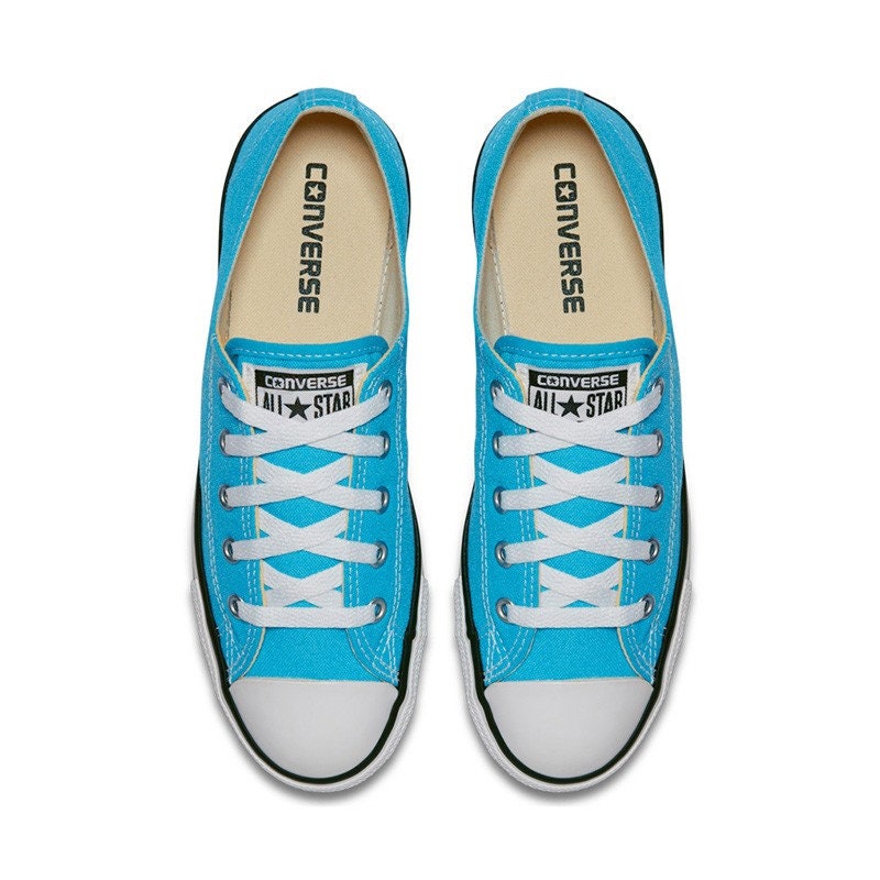 Blue Converse Dainty Turquoise Aqua Custom Bridal Wedding Slip Ons Kicks w Swarovski Crystal Bling Chuck Taylor All Star Sneakers Shoes