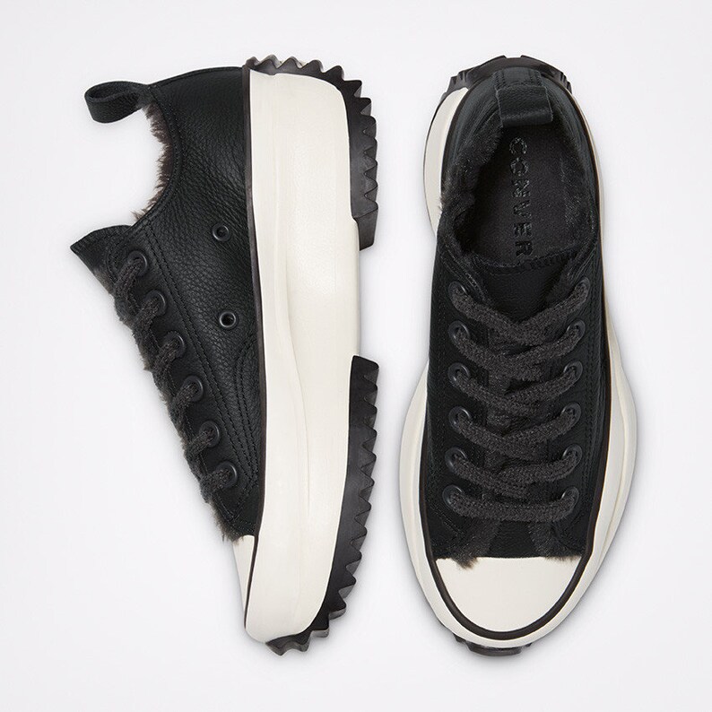 black fur lined trainers