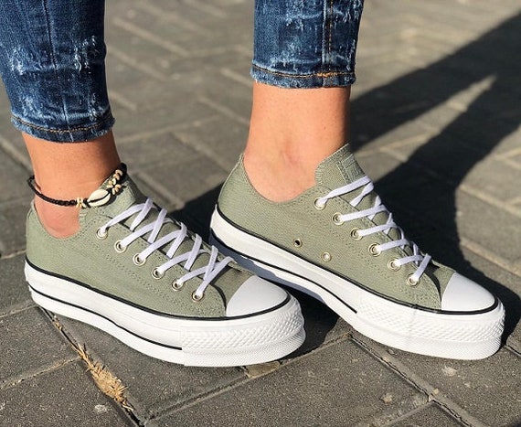 Jade Green Converse 1.5 Platform lift 