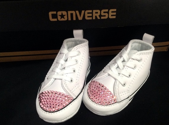 baby white leather converse