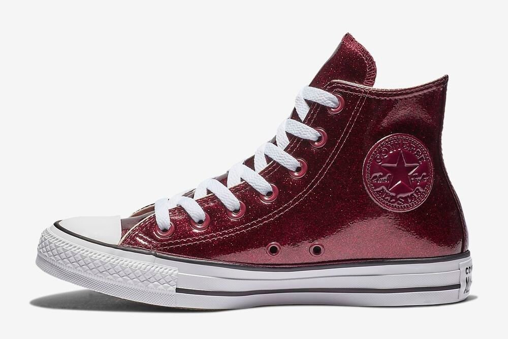 Sparkle Converse Glitter Burgundy Red Wine Maroon High Top Etsy