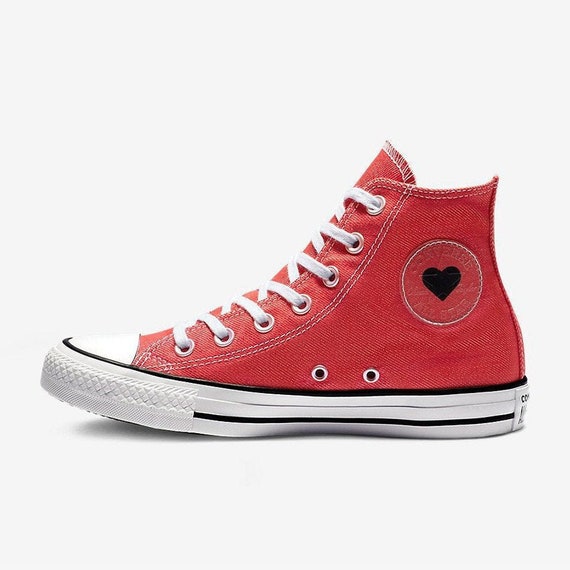 converse shoes with red heart