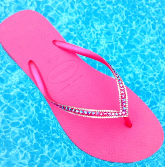 pink rhinestone flip flops