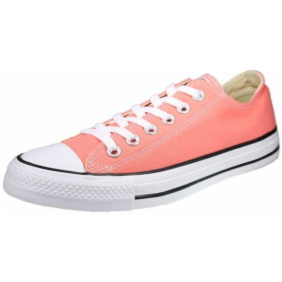 coral colored converse shoes