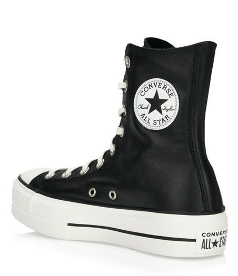 Converse Black X High Top Boot Leather Platform Wedge Lift | Etsy