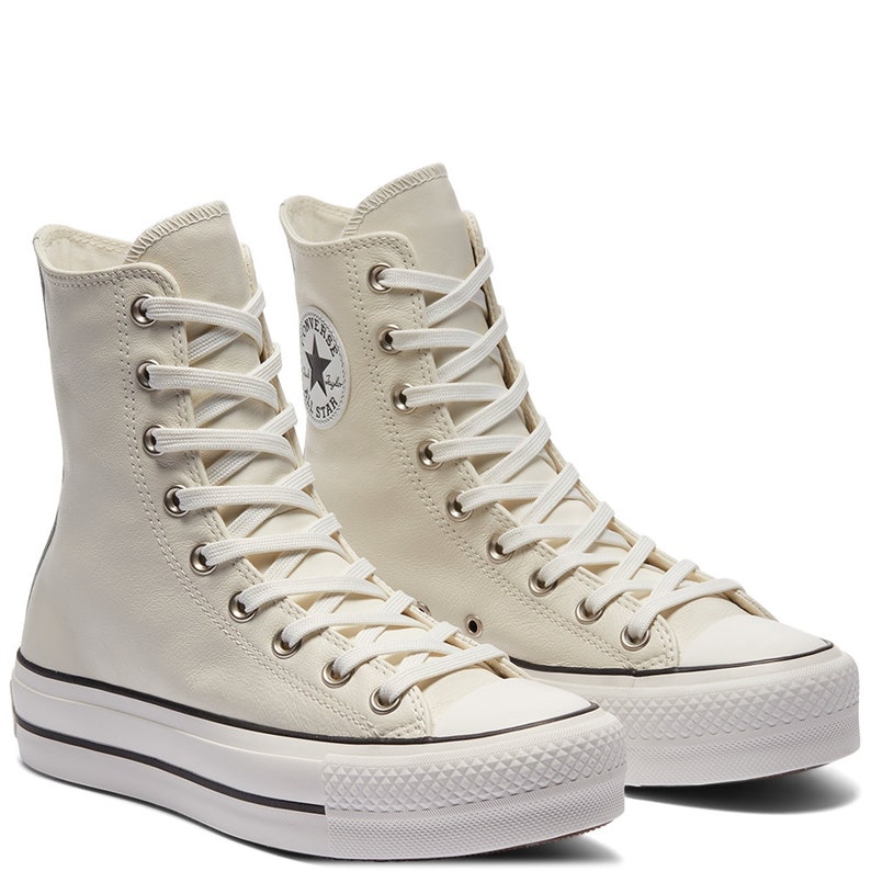 Converse White X High Top Boot Leather Platform Wedge Lift | Etsy