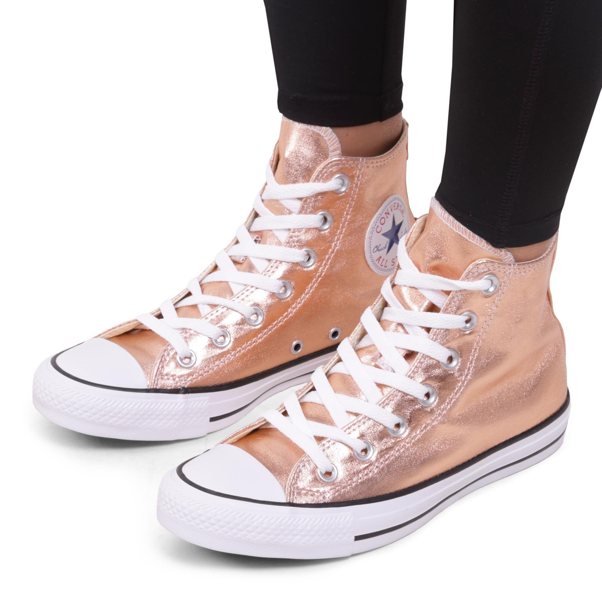 Rose Gold Converse Copper High Top 