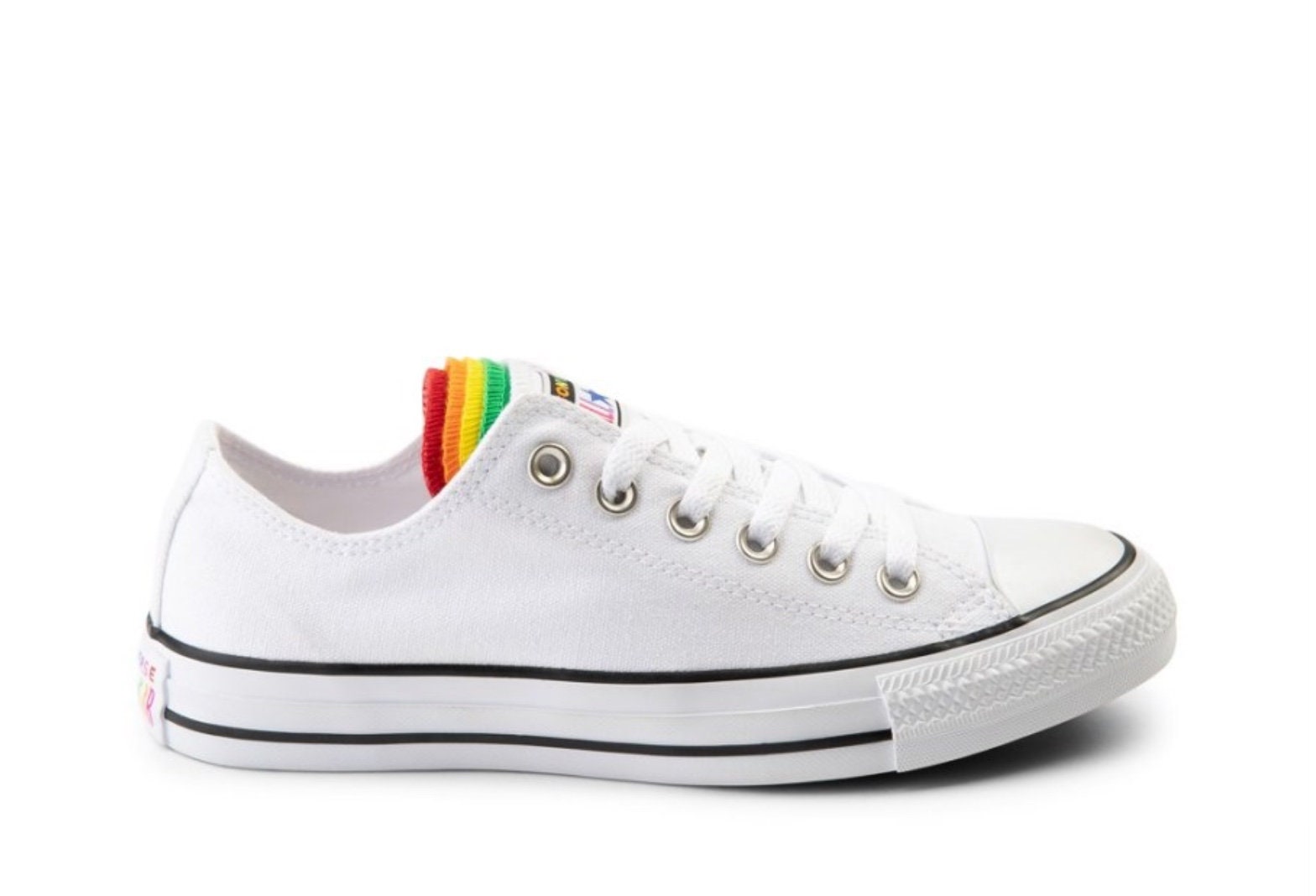 white converse rainbow sole