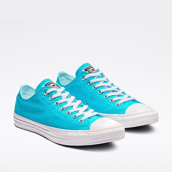 Aqua Blue Turquoise Converse Low 