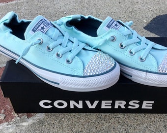 aqua blue converse shoes