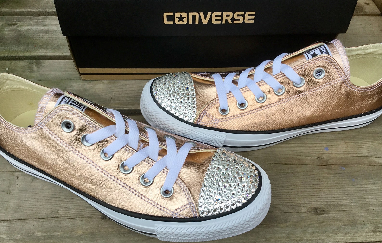 Rose Gold Converse Low Top Blush Pink Copper Metallic w/ Etsy