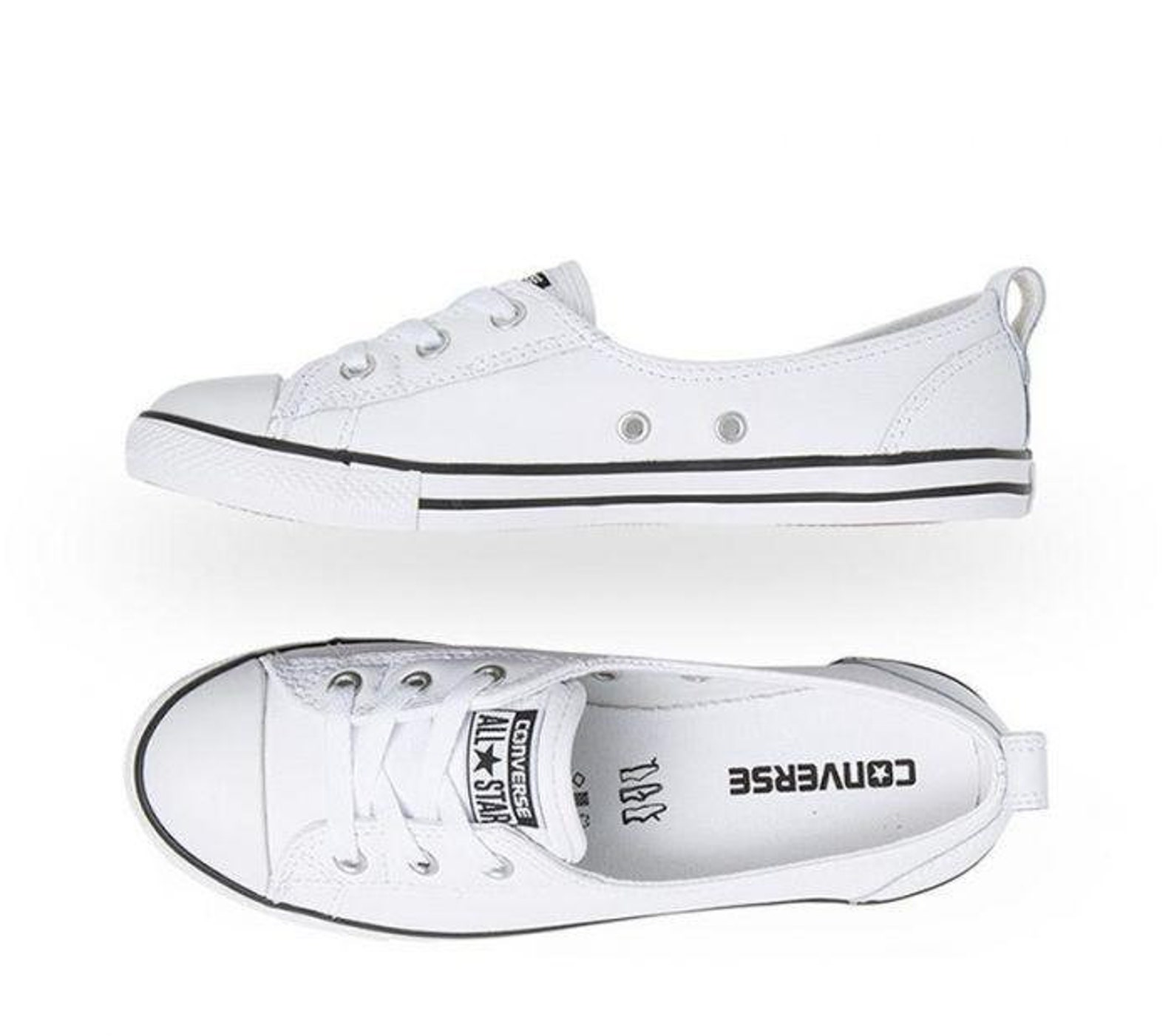 converse ballet flats white leather