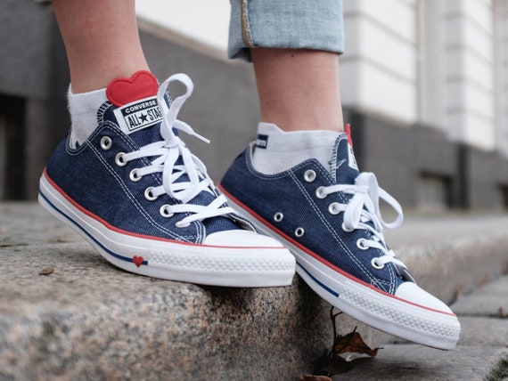 blue leather chucks