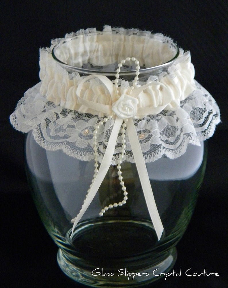 Wedding Garter Belt Tradition Toss Ivory Lace Cream Pearl Etsy