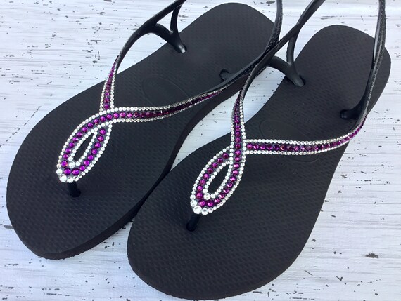 black havaianas with gem