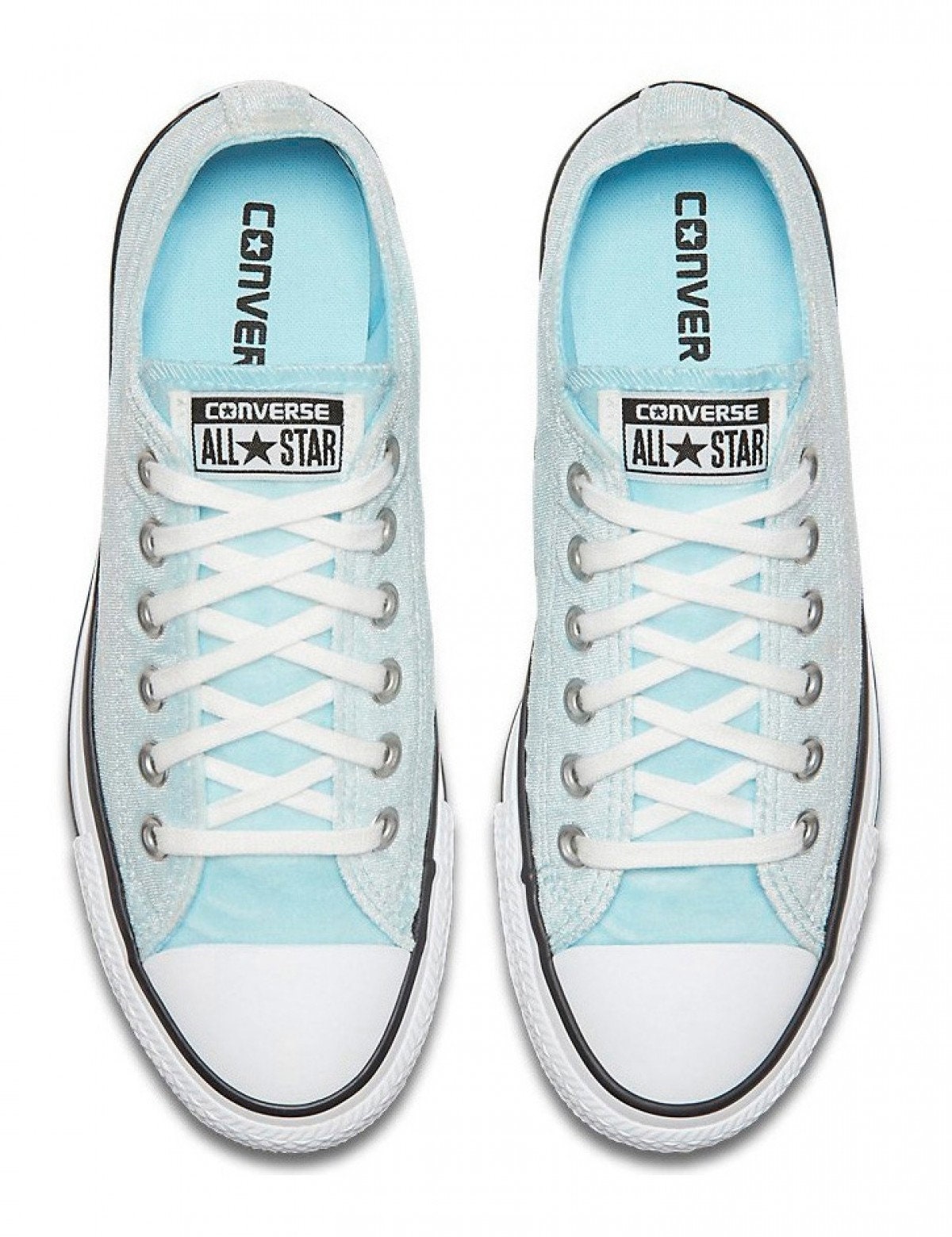 Baby Blue Converse Crush Velvet Low Top Chuck Taylor Custom Bridal Kicks  Ice Sea Foam w/ Swarovski Crystal All Star Wedding Sneakers Shoes