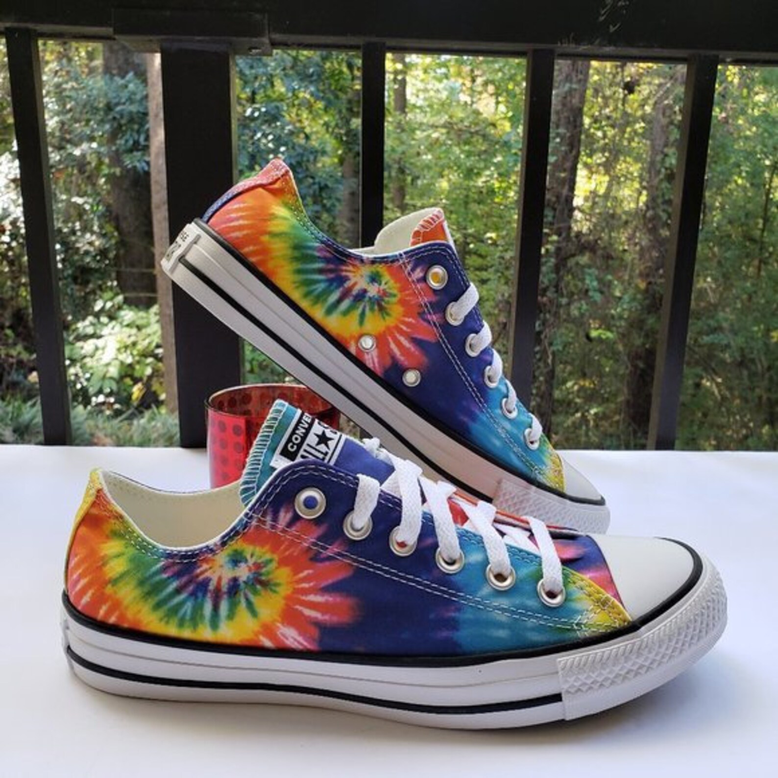 Tie Dye Converse Canvas Low 60s Multicolor Rainbow Custom w/ Etsy