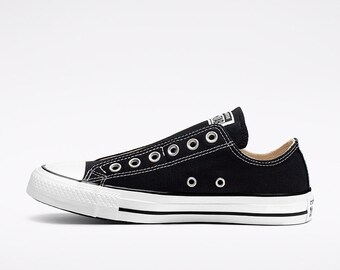 laceless black converse