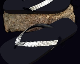 Crystal Flip Flops: Handmade Rhinestone Bridal Beach Sandals