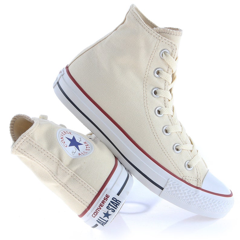 Ivory Cream Converse High Tops Canvas Off White Beige w/ Etsy