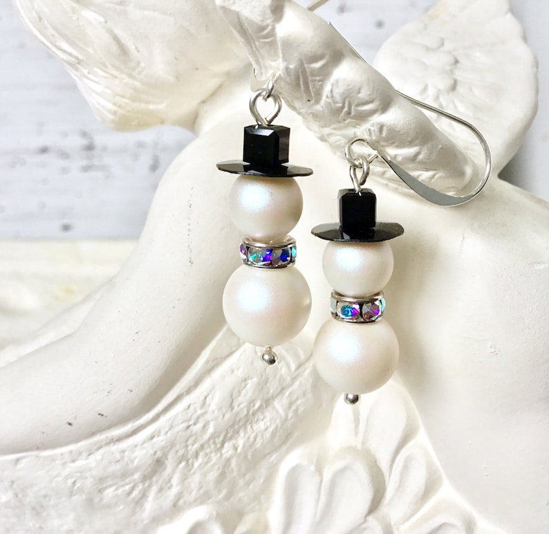 snowman earrings