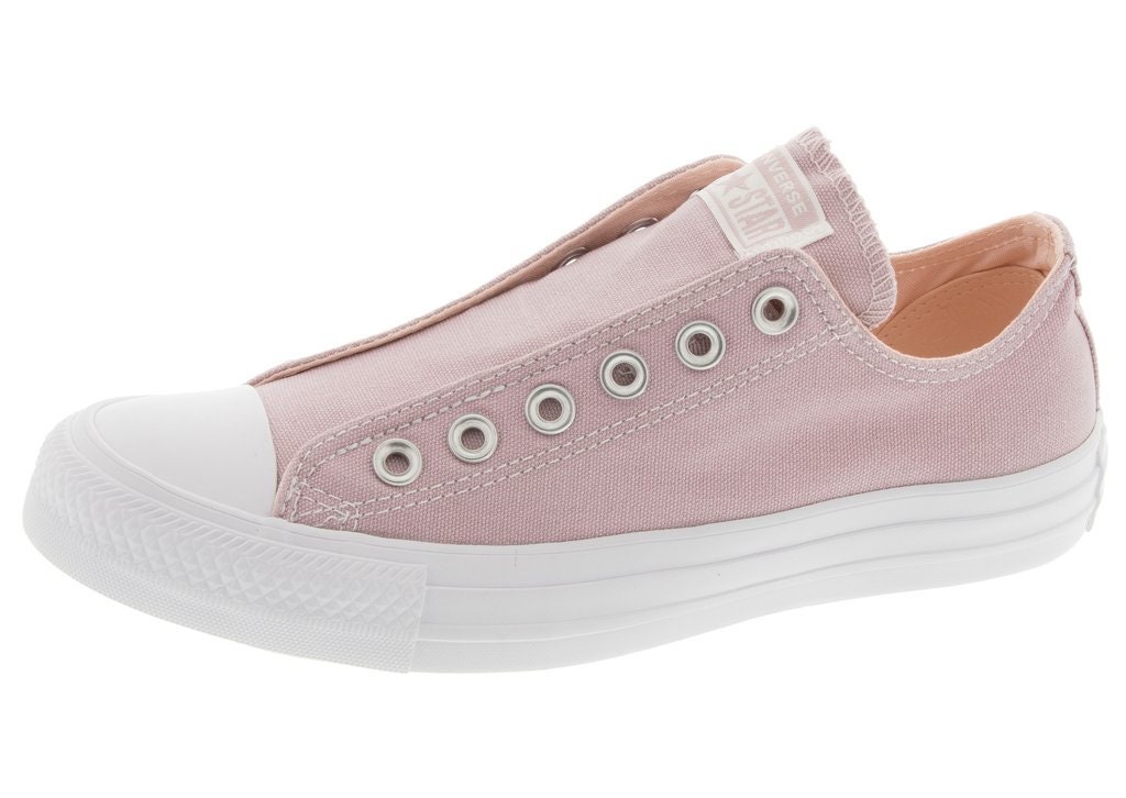 Plum Pink Slip on Converse Coral Blush Laceless Kicks w/ Swarovski ...