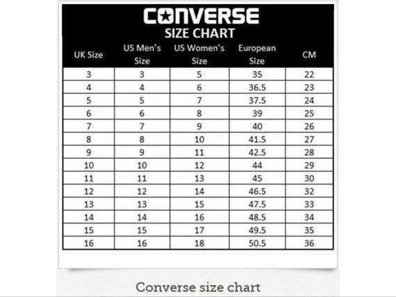 Converse Com Size Chart