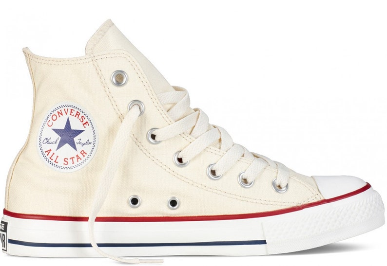 Ivory Cream Converse High Tops Canvas Off White Beige w/ Etsy
