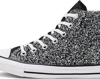 black glitter converse high tops