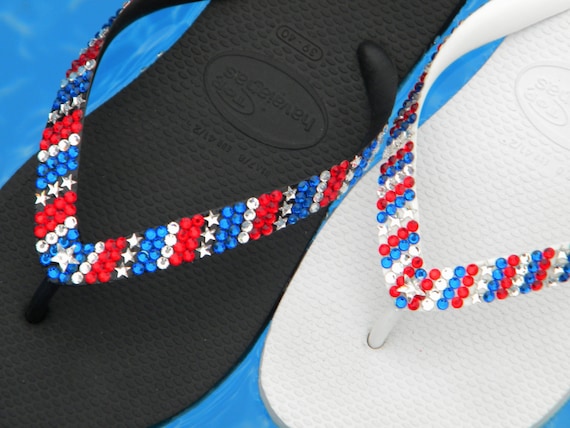 red and blue havaianas