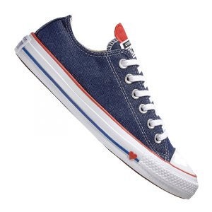 Blue Jean Navy Converse Love Heart Stonewashed Denim Low Top Custom w Swarovski Crystal Chuck Taylor Rhinestone All Star Sneakers Shoes