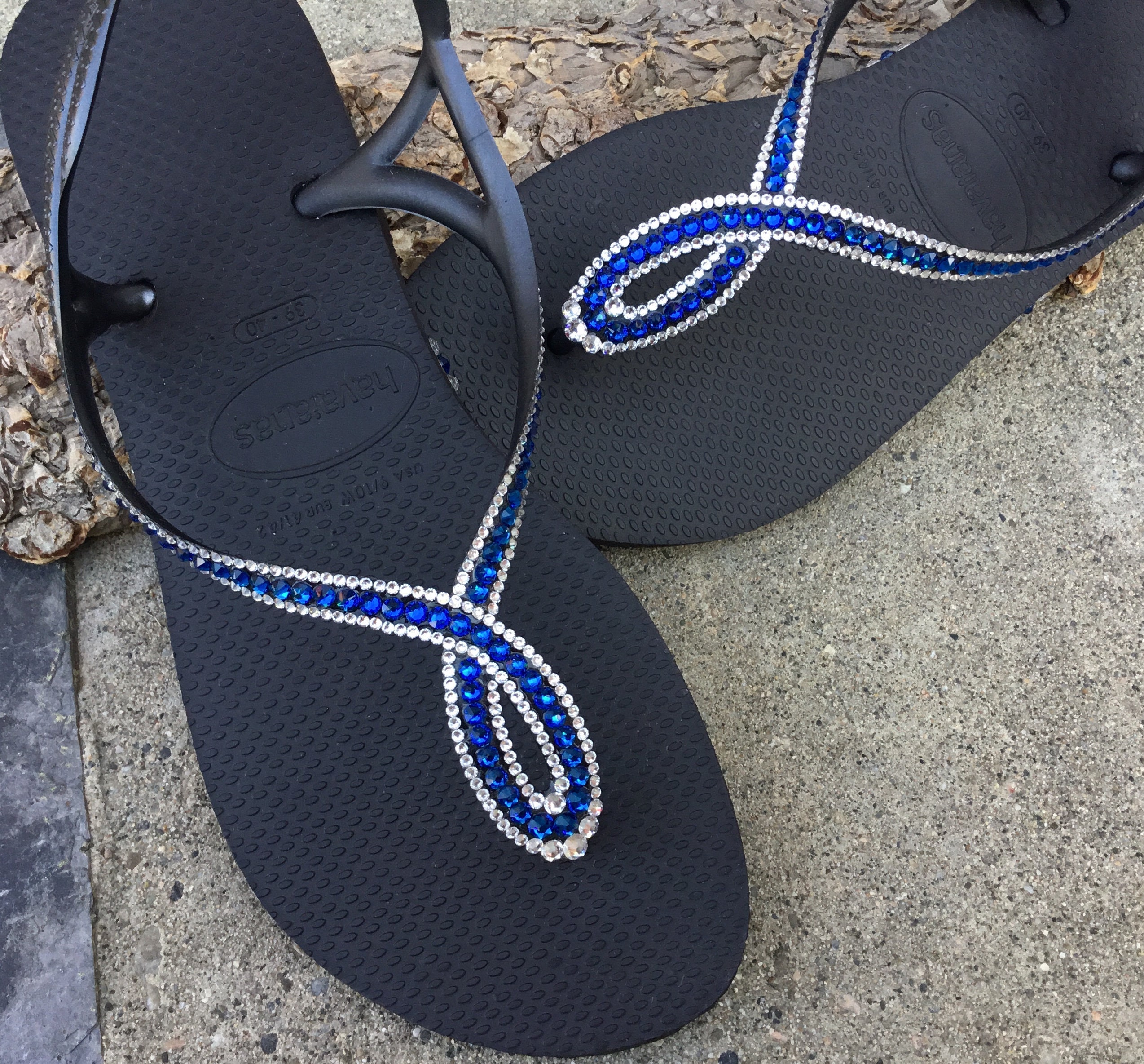 black havaianas with gem