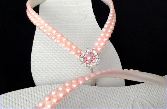 pink flip flops with bling