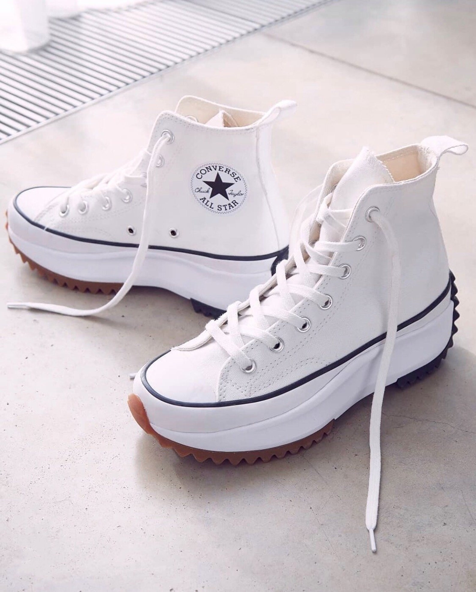 Converse Run Star Hike White Boot Platform Wedge High Top Club | Etsy