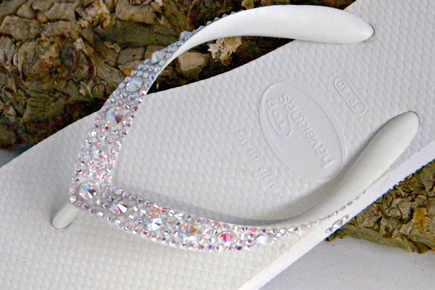 Wedding Flip Flops Custom Havaianas Glass Slippers W Swarovski