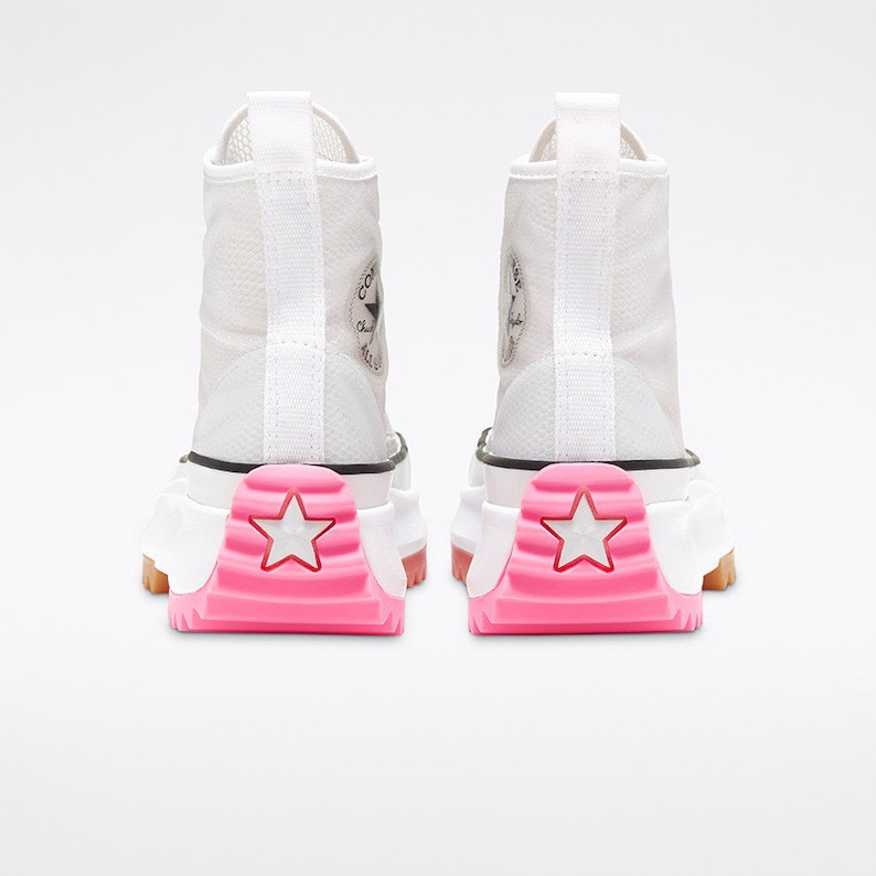 Converse Run Star Hike W6.5 Pink White Boot Platform Mesh Etsy